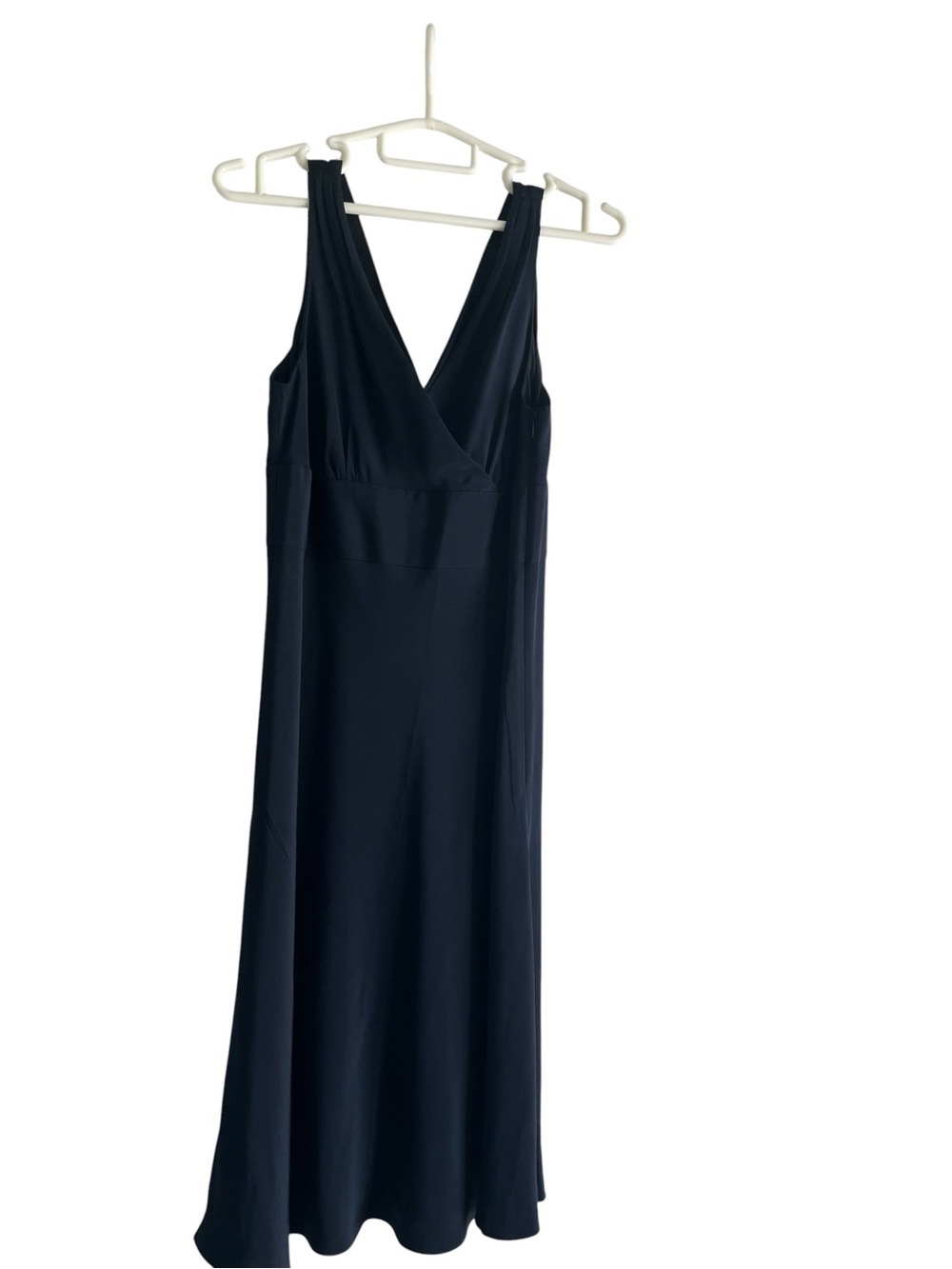 J Crew Elegant Navy V-Neck Midi Dress